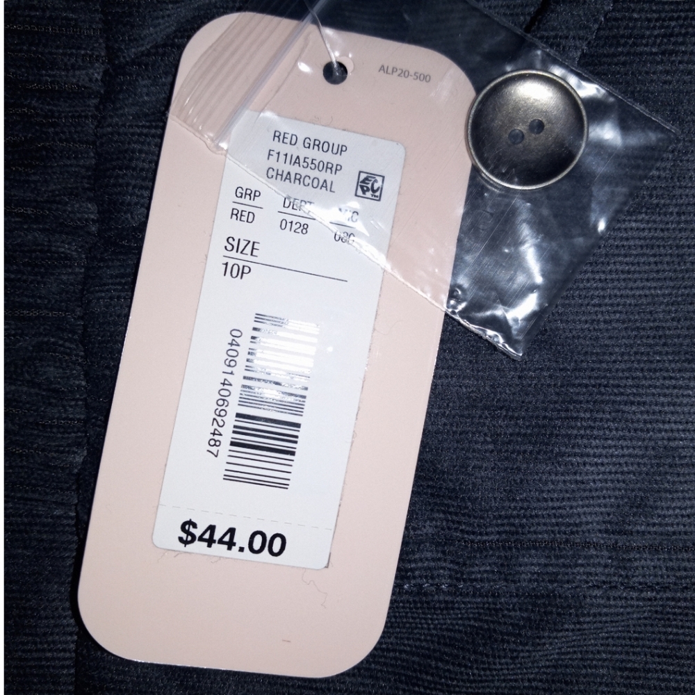 NWT Grey Corduroy Skirt Button Front Sz 10 - Picture 3 of 7